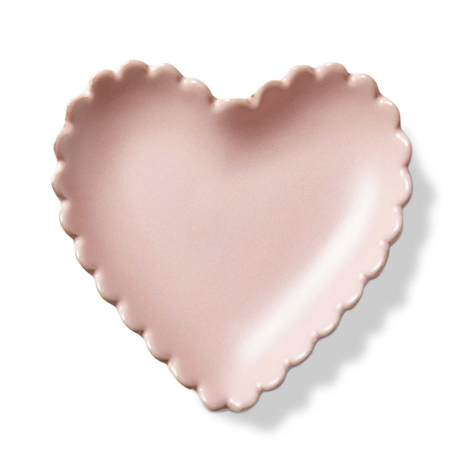 Scallop Heart Trinket Dish Blush Stoneware Everyday