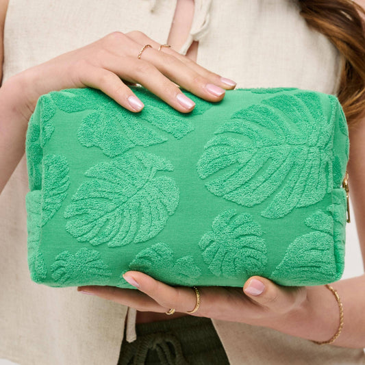 Palm Breeze Cosmetic Pouch: Green