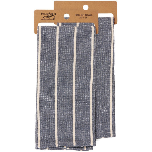 Blue Cream Stripe Kitchen Towel