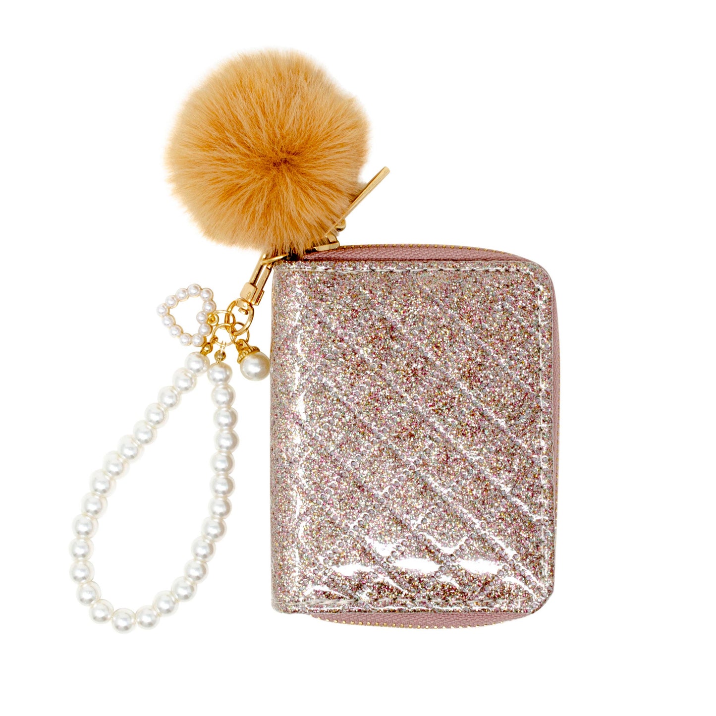Sparkle Pearl Strap Wallet: Rainbow