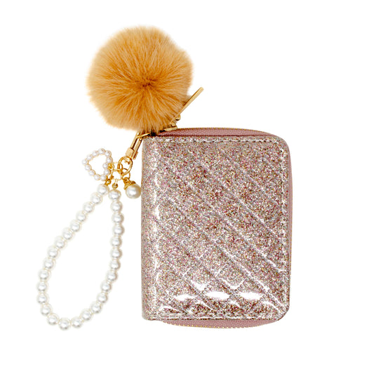 Sparkle Pearl Strap Wallet: Rainbow