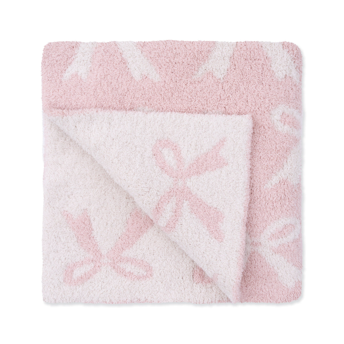 Angel Dear Chenille - Blush Bow Blanket