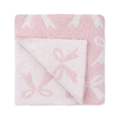 Angel Dear Chenille - Blush Bow Blanket