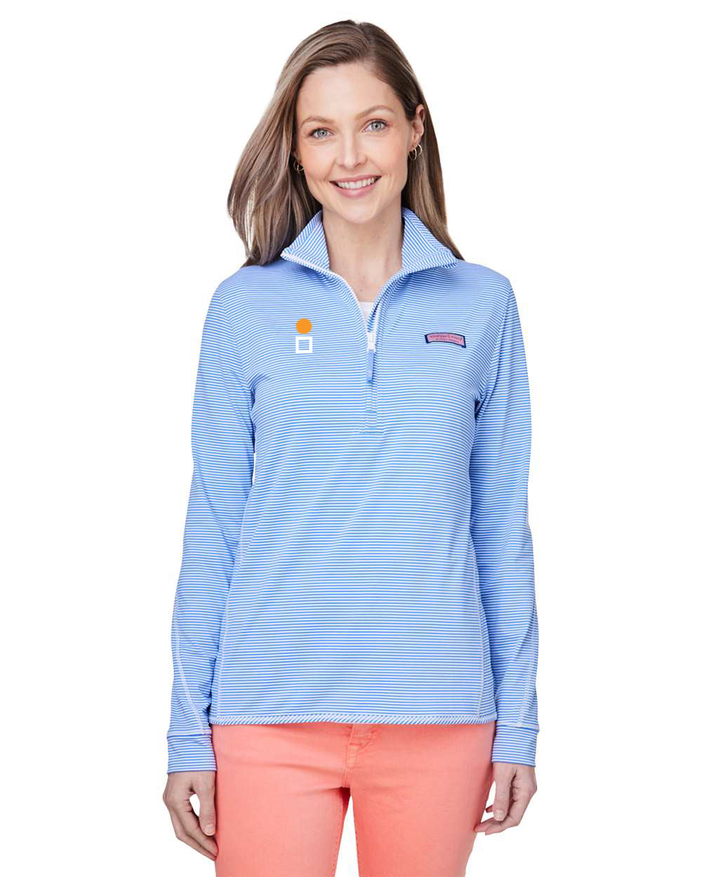 Vineyard Vines  -  Women's Microstripe Sankaty Half-Zip Pullover