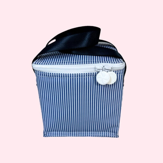 Navy Preppy Stripe Snack Square-Wipeable