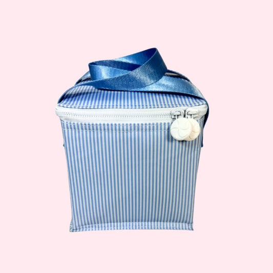 Baby Blue Preppy Stripe Snack Square-Wipeable