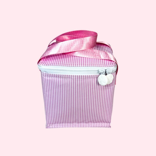 Pink Preppy Stripe Snack Square-Wipeable