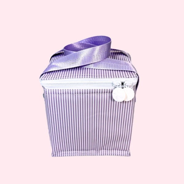 Lilac Preppy Stripe Snack Square-Wipeable