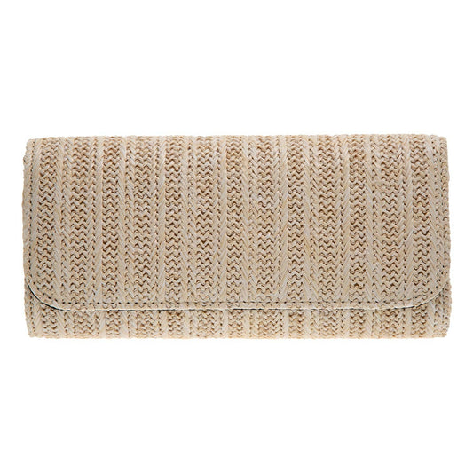 Natural Straw Clutch: Ivory