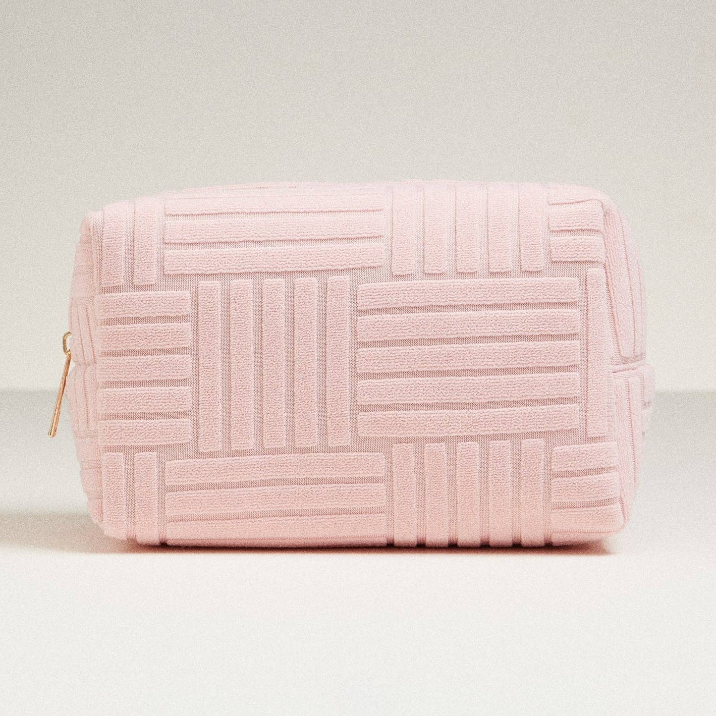 Luxe Terry fabric Travel Pouch -Medium: Pink