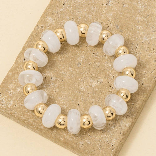 Assorted Resin Beads Stretch Bracelet: GDWH