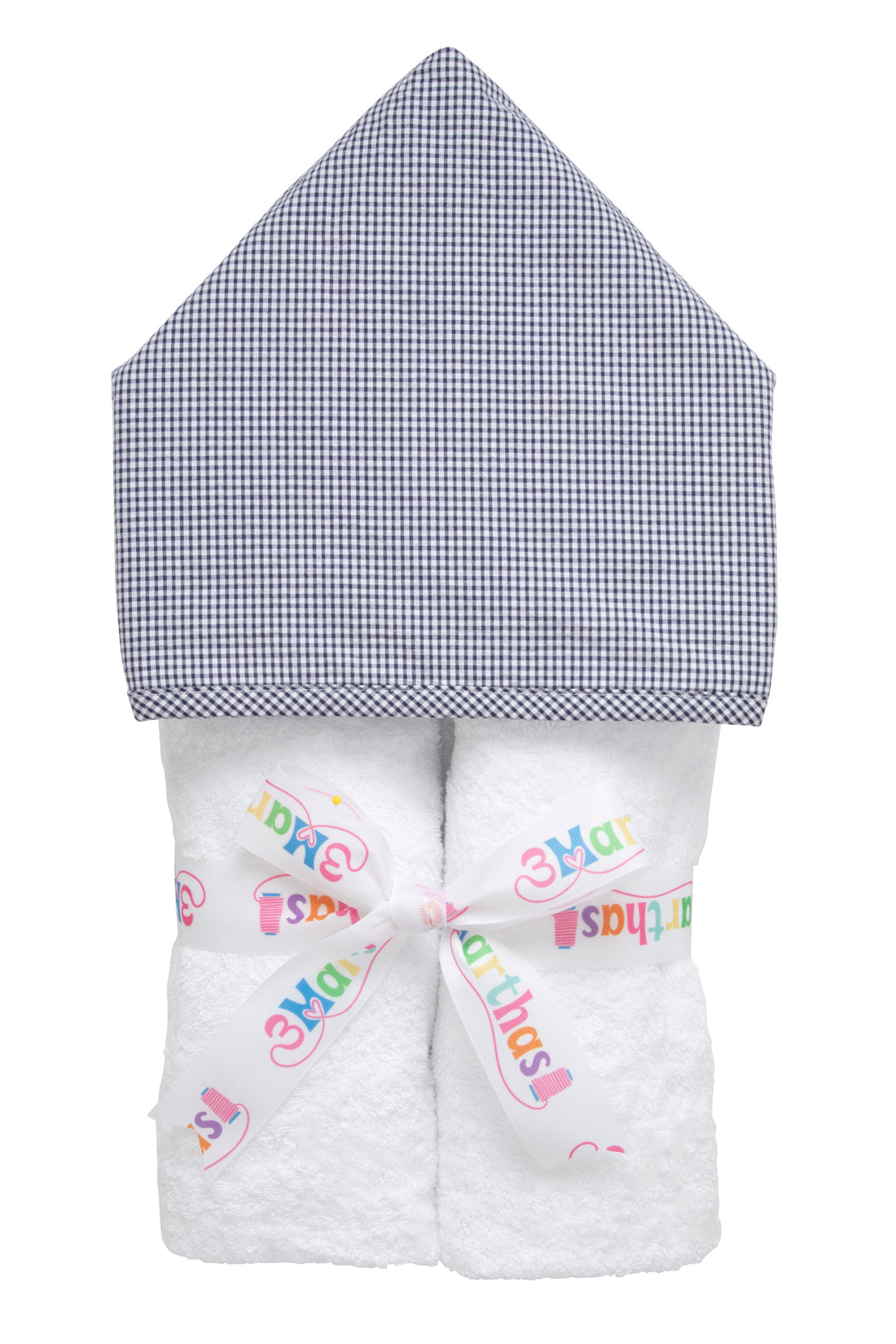 Small Check Everykid Towel, Navy