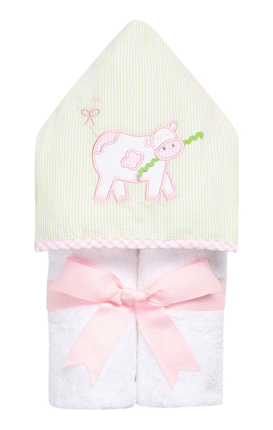 Cow Everykid Towel in Pink