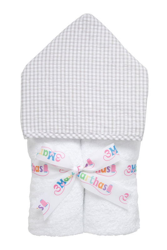 Big Check Everykid Towel, Gray