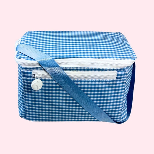 Wipeable Baby Blue Gingham Lunch Box