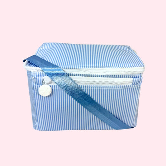 Baby Blue Preppy Stripe Lunchbox-Wipeable