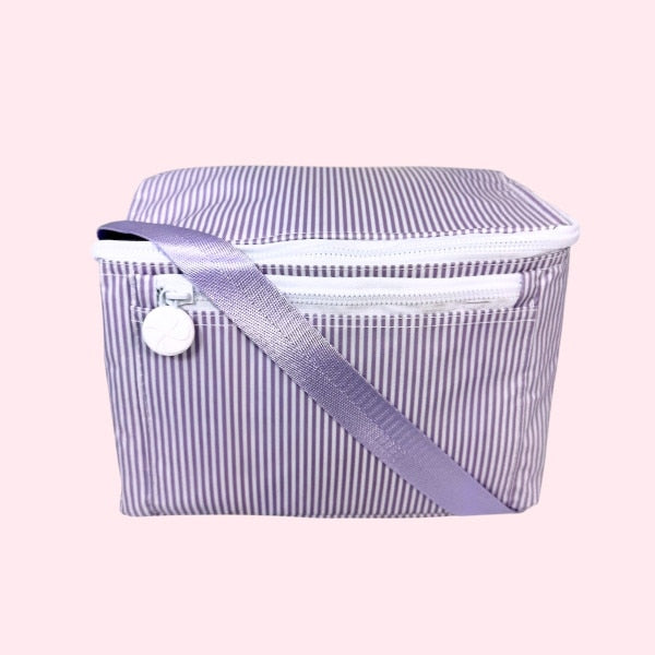 Lilac Preppy Stripe Lunch Box-Wipeable