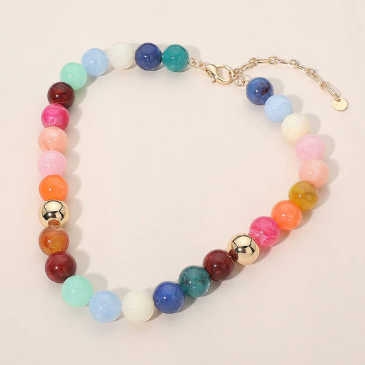 Colorful Beaded Necklace: Multi