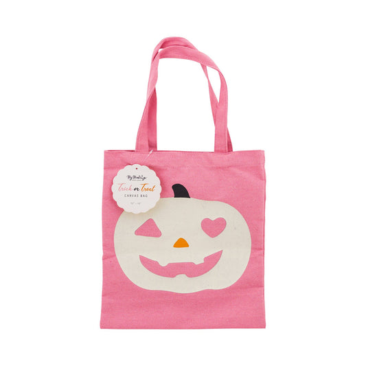 Pink Pumpkin 12x12 inch Canvas Bag