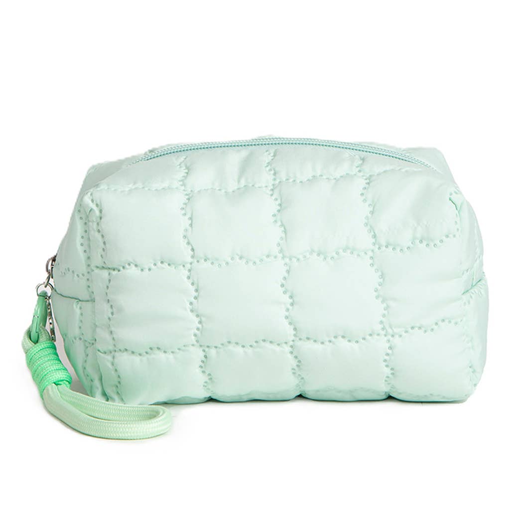 Solid Quilted Wristlet Pouch: MINT