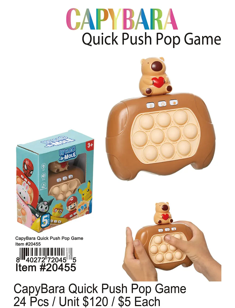 CapyBara QuickPush Pop Game .