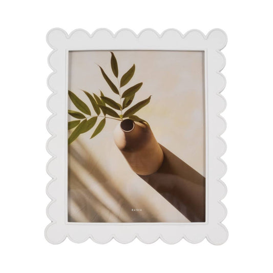 Resin Scallop Edge Decorative Photo Frame - White, 8x10 in.