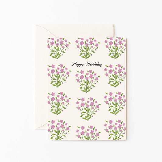 Happy Birthday Block Print Card
