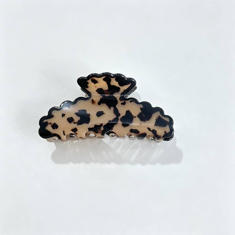 Marble Leaf Claw Clip: Brown Tortoiseshell / F