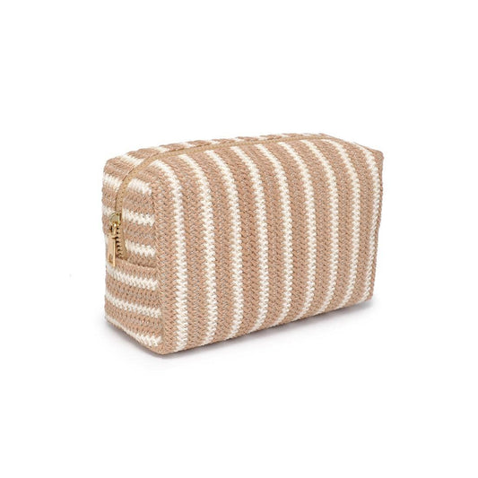 Coastal Carry Cosmetic Pouch: Natural White