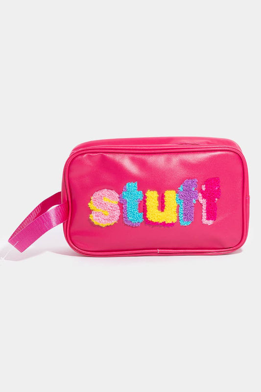 Multi Color Stuff Rectangle Cosmetic Bag: FU