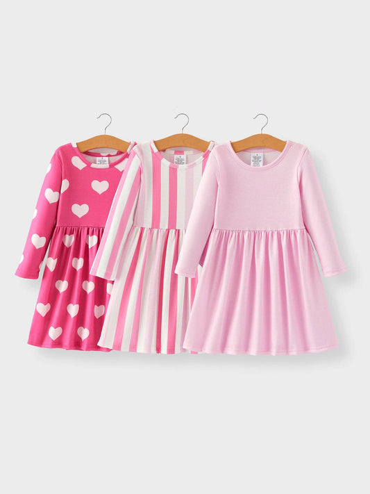 Stripe Girls Valentine's Day Dress