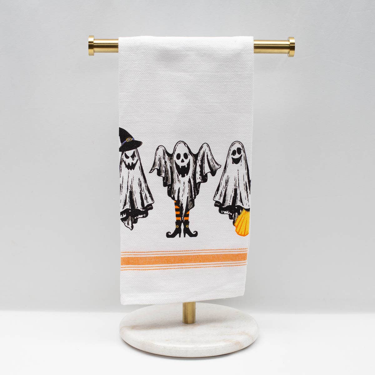 Wicked Ghosts Hand Towel White/Orange/Black