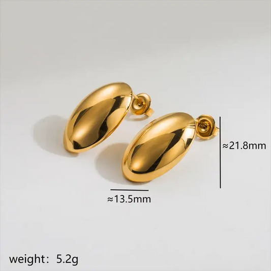 18K Gold Plated Non-Tarnish Tear Drop Earrings: Small Gold