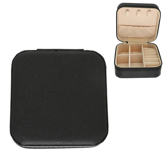 Monochromatic Pu Leather Jewelry Box : Black