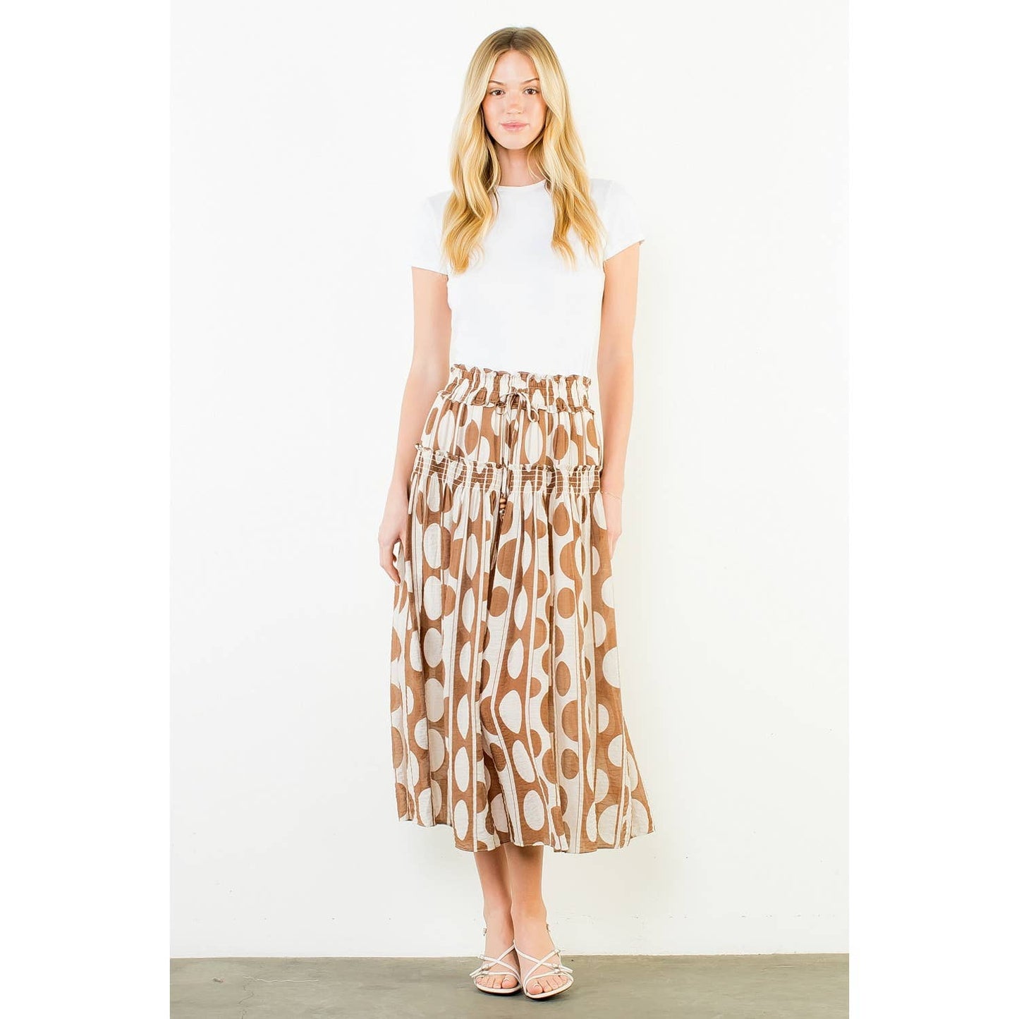 Geometric Print Skirt: CREAM