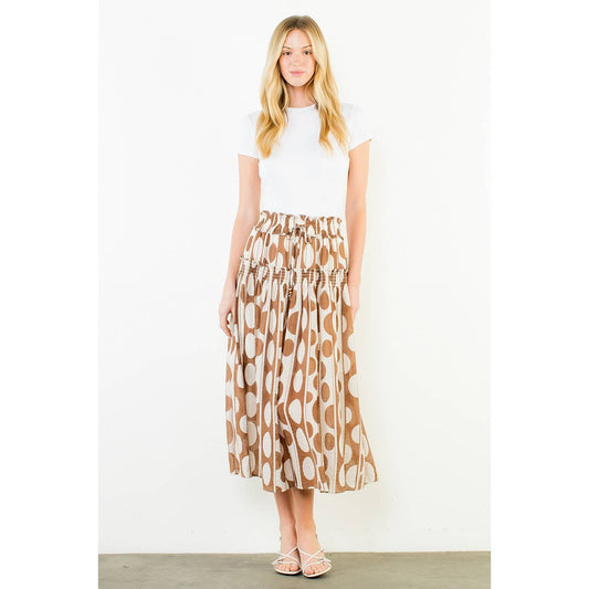 Geometric Print Skirt: CREAM