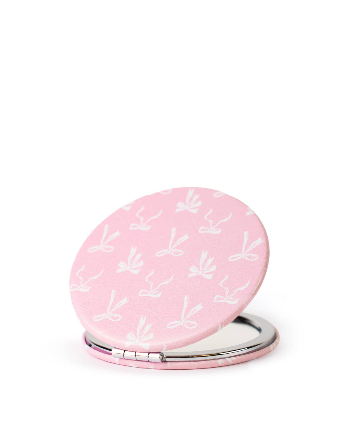 Hannah Bow Pocket Mirror Pink/White
