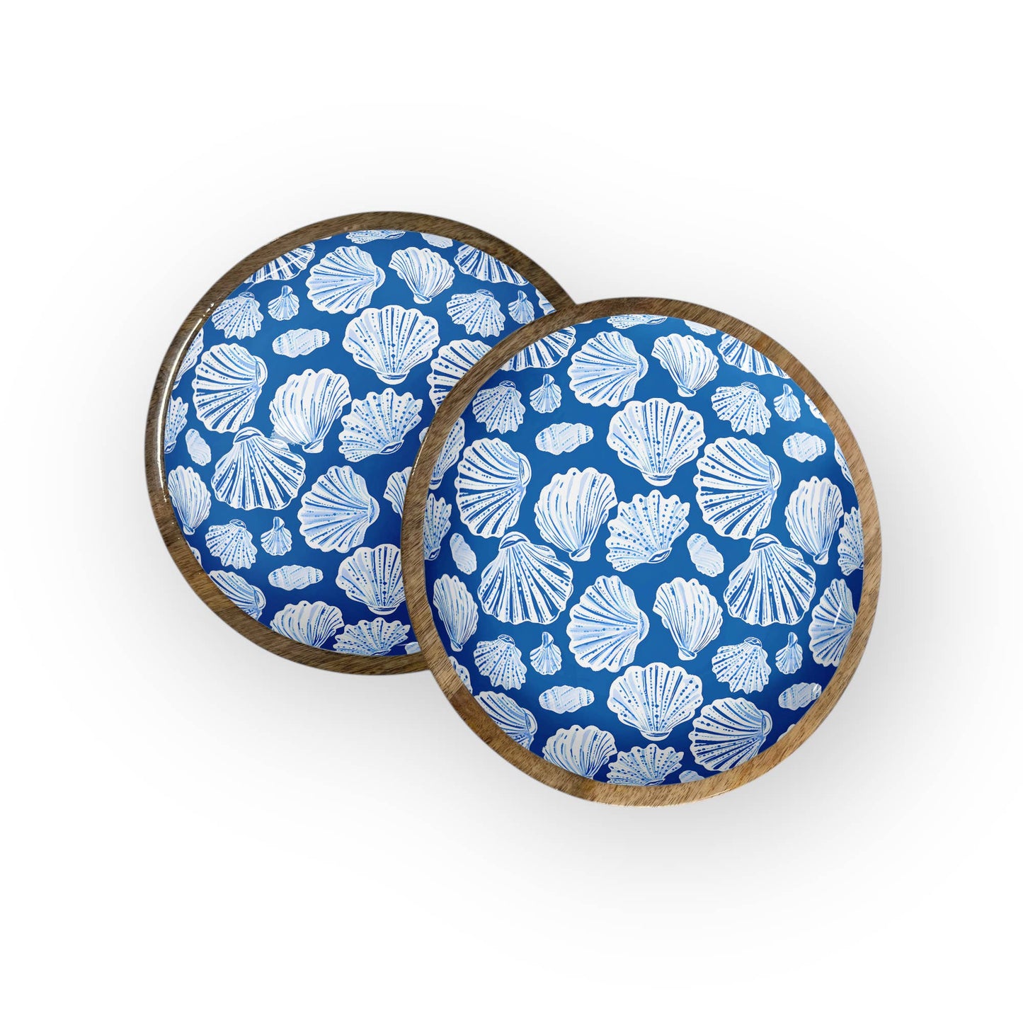 Blue Shell Round Tray