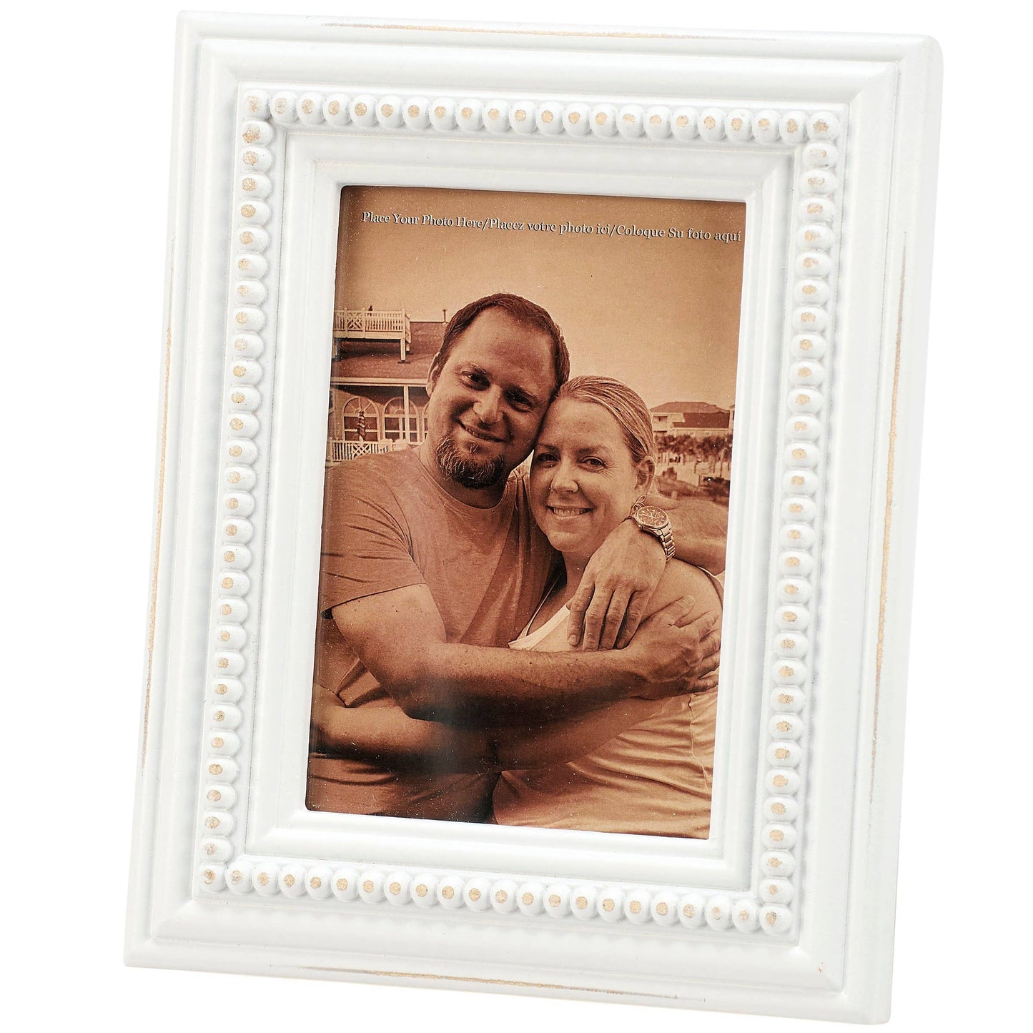 White Beaded Photo Frame