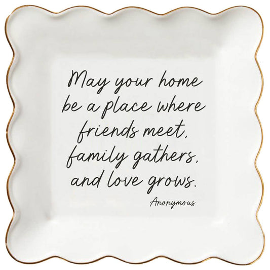 Ceramic Trinket Tray | May Your Home Be A Place 4"x4"