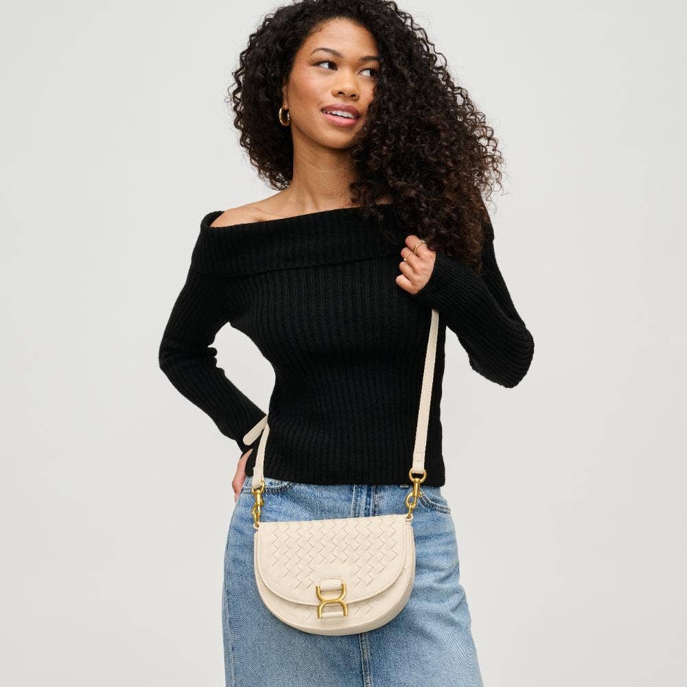 Alise Woven Crossbody: Oatmilk