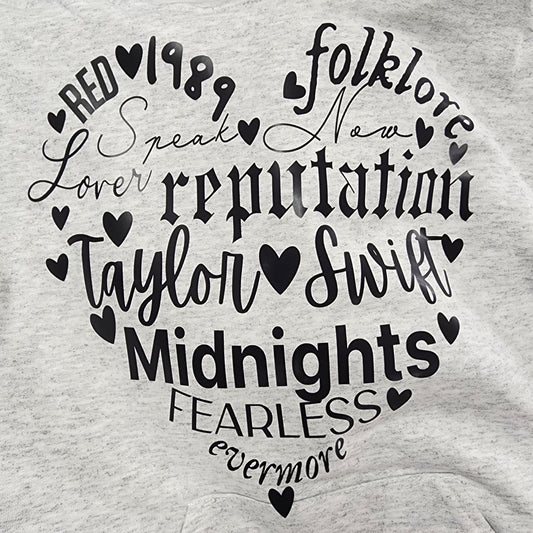 Taylor Heart Light Grey Youth Hoodie