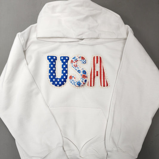 Coquette USA Youth Hoodie in White