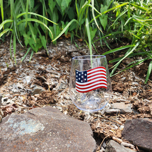 USA Flag 20oz Stemless Wine
