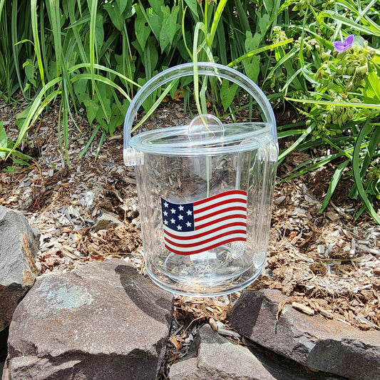 USA Flag 1.5qt Double Wall Ice Bucket