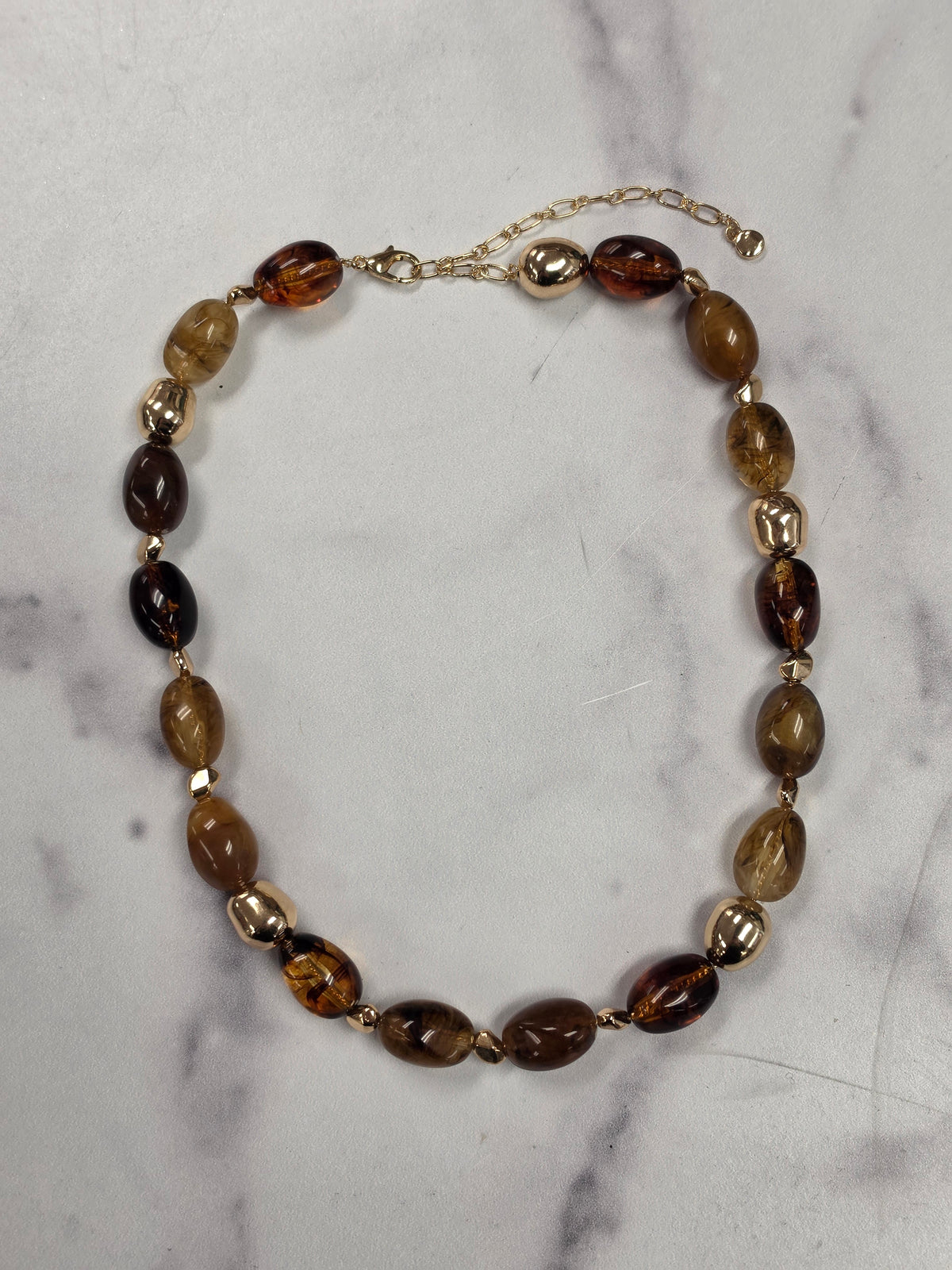 Brown & Gold Beaded Necklace