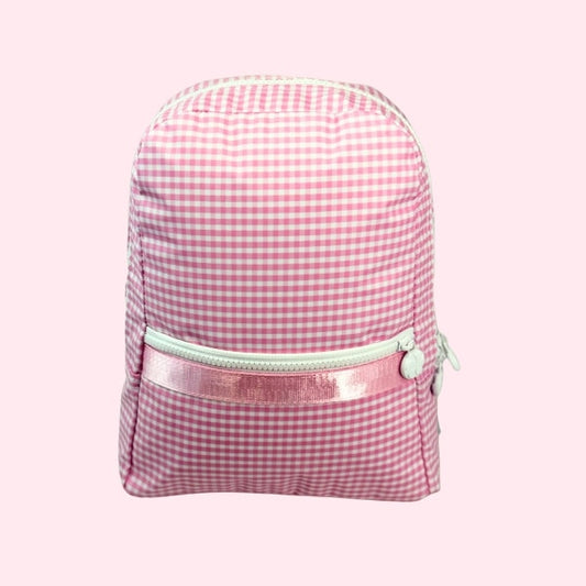 Wipeable Pink Gingham Small Backpack