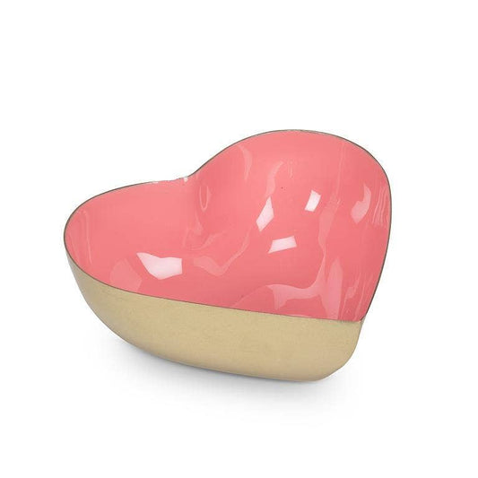 Heart Shaped Enamel Bowl-Pink-4.5"W