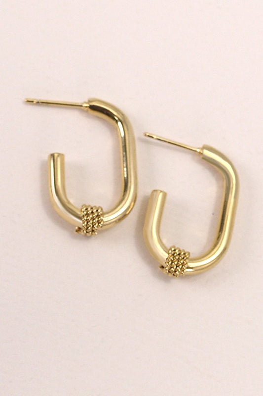 18k Non Tarnish Waterproof U Hoops | Gold