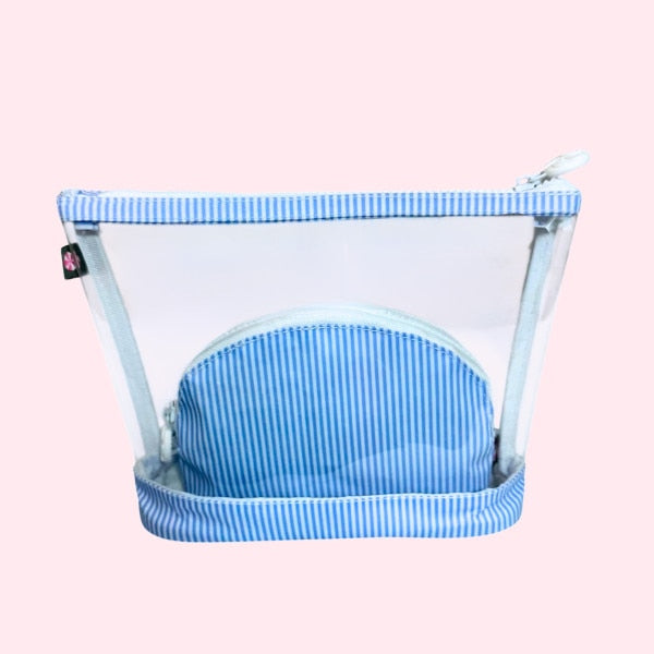 Baby Blue Preppy Stripe Jet-Set-Wipeable